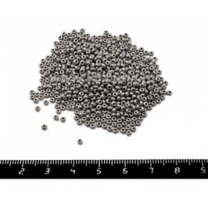 Бисер Чехия непрозрачный, размер 10, арт. 48020  серый блестящий 10 грамм