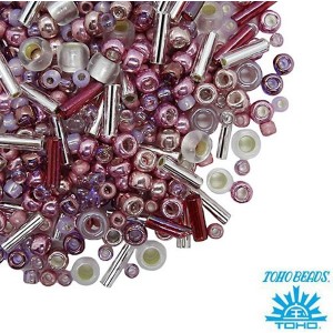 Бисер TOHO Beads Mix, цвет 3215 Hime-Pink, 10 грамм/упаковка