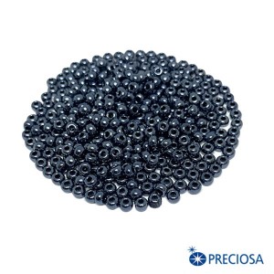 Бисер Чехия непрозрачный жемчужный блеск, 8 размер, арт. 49102 гематит, 10 грамм
