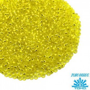 Бисер TOHO №11 цвет 32 лимонный, внутреннее серебрение ЯПОНИЯ пакет 10 граммов