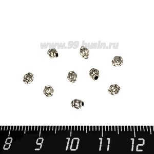 Разделитель Бочонок, размер 4 мм, цвет старое серебро, 30 шт/упак