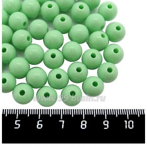Бусины пластик 10 мм, цвет зеленая мята, 40 штук/упаковка