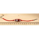 Браслет дзи "2 глаза" на красной нити