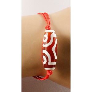 Браслет дзи "3 глаза" на красной нити