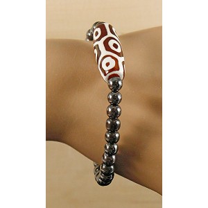 Браслет из гематита, дзи "9 глаз", шарик 6мм Браслет из гематита, дзи "9 глаз", шарик 6мм