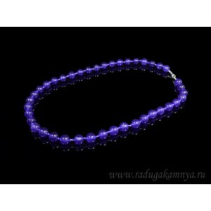 Бусы шарик 10мм кварц тонированный цвет азурит, 50см