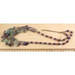 Колье из флюорита и аметиста 60см, колотый 2 нити + бусины 35мм + шарик 6 и 8мм Колье из флюорита и аметиста 60см, колотый 2 нити + бусины 35мм + шарик 6 и 8мм