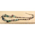 Колье из флюорита 50см, колотый + прямоугольник заоваленный 16-20мм + шарик 6мм