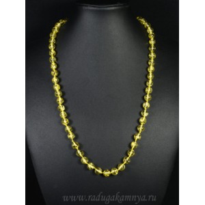 Бусы из янтаря шарик 8мм лимонный, 56см