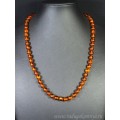 Бусы из янтаря (иск.) шарик 8мм св.коньячный, 54см