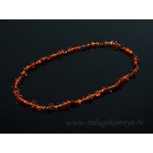 Бусы янтарные галтовка, крошка коньячный, 50см Бусы янтарные галтовка, крошка коньячный, 50см