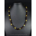 Бусы янтарные галтовка, крошка лимонный, кофейный, 53см