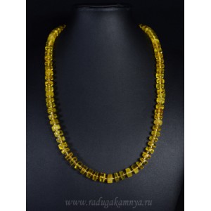 Бусы янтарные диски 8мм лимонный, 55см