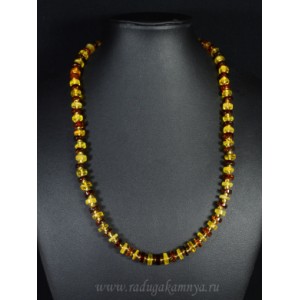 Бусы янтарные диски 8мм лимонный, коньячный, 55см