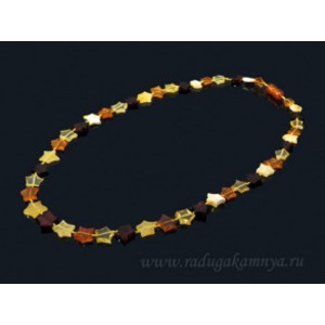 Бусы янтарные звездочки ассорти, 47см