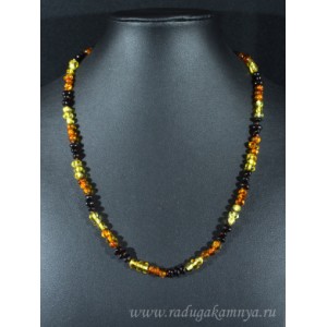 Бусы янтарные крошка лимонный, коньячный, вишня, 50см Бусы янтарные крошка лимонный, коньячный, вишня, 50см