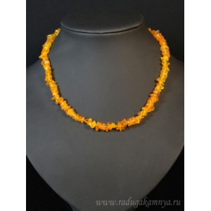 Бусы янтарные крошка медовый, 43см
