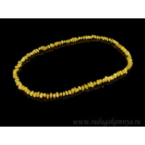 Бусы янтарные крошка молочный, 50см