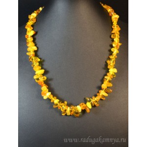 Бусы янтарные крошка молочный, медовый, 50см