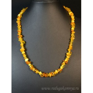 Бусы янтарные крошка молочный, медовый, 50см