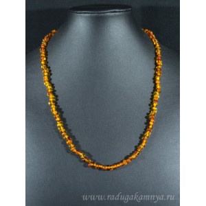 Бусы янтарные крошка св.коньячный, 50см
