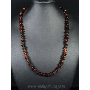 Бусы янтарные крошка коньячный, 56см