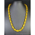 Бусы янтарные овал 9*16мм лимонный, 54см (иск.)
