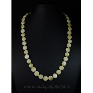 Бусы янтарные круг 12мм молочный, 58см