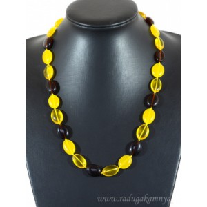 Бусы янтарные овал 13*18мм медовый, медово-молочный, коньячный, 55см