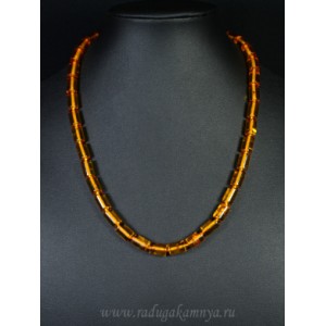 Бусы янтарные цилиндр 7*10мм медовый, 47см