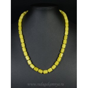 Бусы янтарные цилиндр 7*9мм молочный, 47см