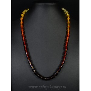 Бусы янтарные цилиндр 7*10мм лимонно-вишневый, 53см