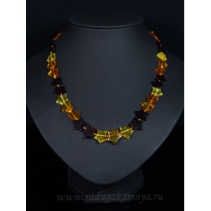 Бусы янтарые звездочки 12*12мм лимонный, св.коньячный, кофейный, 49см