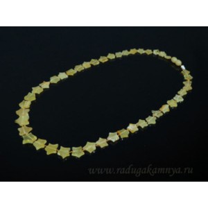 Бусы янтарые звездочки медово-молочный, 49см