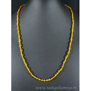 Бусы янтарые рис 6*9мм лимонный, 53см