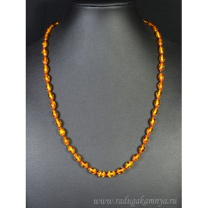 Бусы янтарые рис 6*9мм медовый, 53см