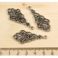 Коннектор "сказочный лист" 1+1 петля 40х17мм, цвет ант. серебро