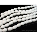 Бусины из агата белого (иск.) бочонок гр. 12*16мм, 40см, 25 бусин