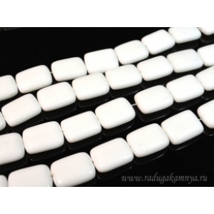 Бусины из агата белого (иск.) прямоугольник 20*15мм, 40см, 20 бусин