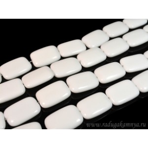 Бусины из агата белого (иск.) прямоугольник 30*21мм, 39см, 13 бусин