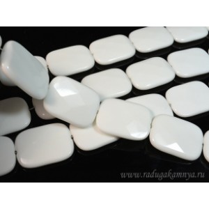 Бусины из агата белого (иск.) прямоугольник гр.40*30мм, 40см, 10 бусин