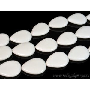 Бусины из агата белого (иск.) капля 40*30мм, 40см, 10 бусин Бусины из агата белого (иск.) капля 40*30мм, 40см, 10 бусин