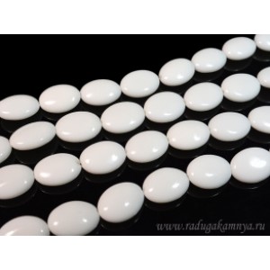 Бусины из агата белого (иск.) овал 20*15мм, 38см, 20 бусины Бусины из агата белого (иск.) овал 20*15мм, 38см, 20 бусины