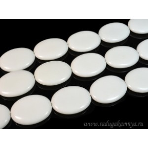 Бусины из агата белого овал (иск.) 40*30мм, 40см, 10 бусин