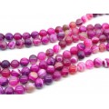 Бусины из агата тонированного шарик 12мм цвет фуксия, 37см, 30 бусин