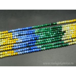 Бусины из агата тонированного шарик гр.4мм, 38см, 107 бусин Бусины из агата тонированного шарик гр.4мм, 38см, 107 бусин