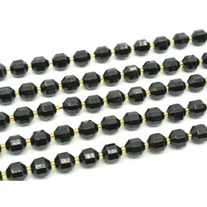 Бусины из агата черного граненые 9*10мм, 18см, 16 бусин