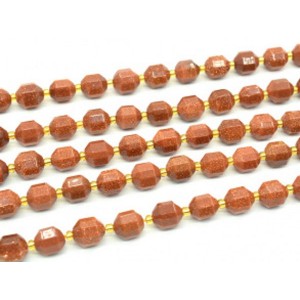 Бусины из авантюрина искусственного граненые 8*10мм, 17,5см, 16 бусин