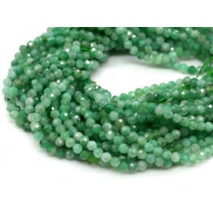 Бусины из изумруда шарик гр.3мм, 38см, 140 бусин