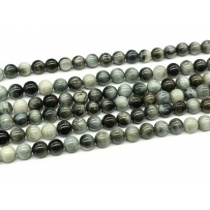 Бусины из хризоберилла (кошачий глаз) шарик 8мм, 39см, 48 бусин